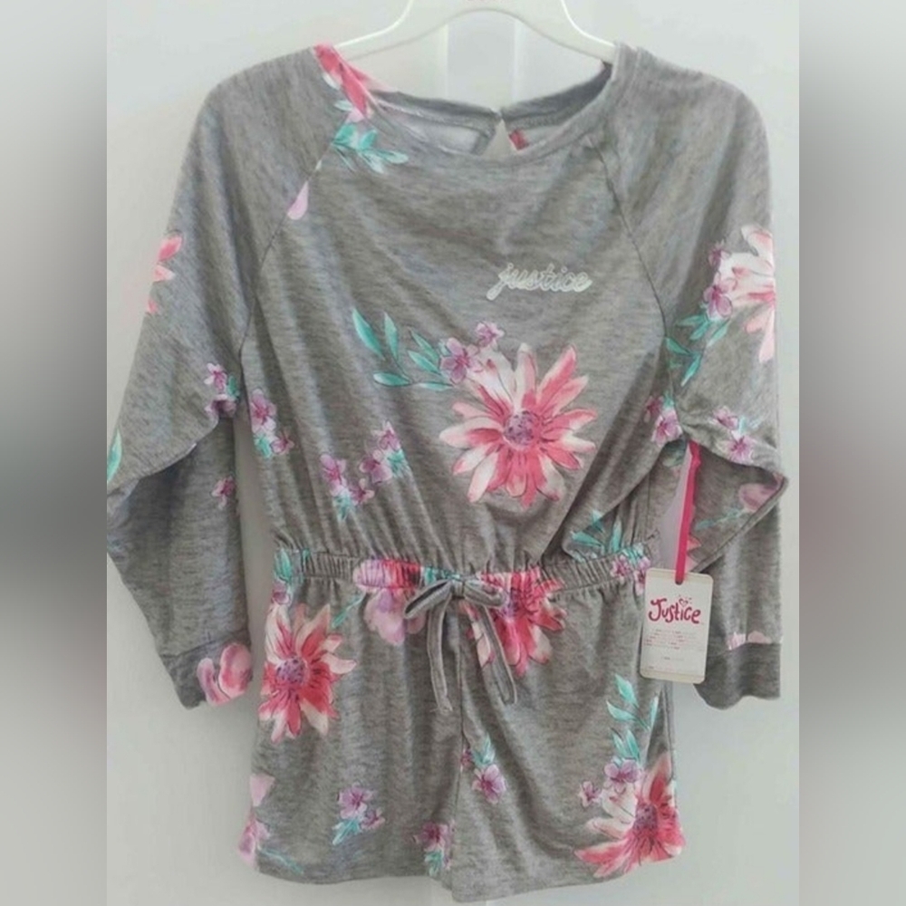 Justice Gray Floral Romper